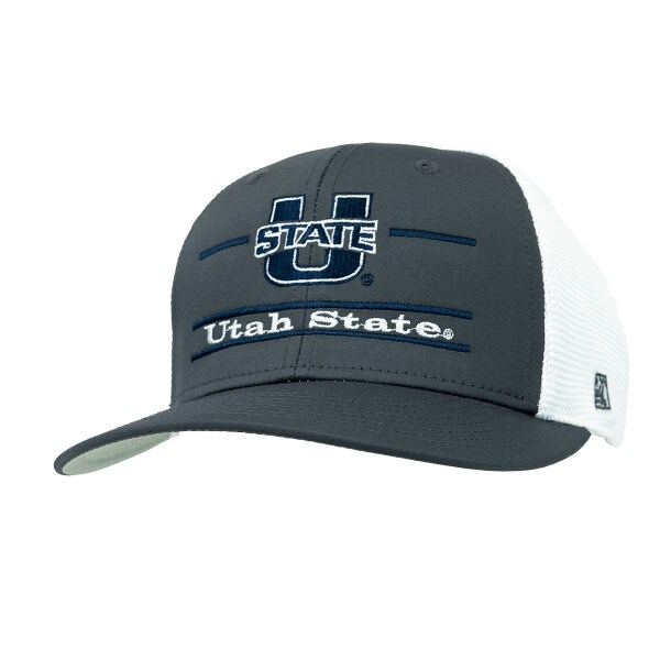 U-State Utah State Embroidered Gray White Fitted Hat